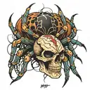 Spider with a skull-shaped body tattoo design idea