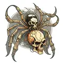 Spider with a skull-shaped body tattoo design idea