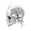 broken brain tattoo design idea