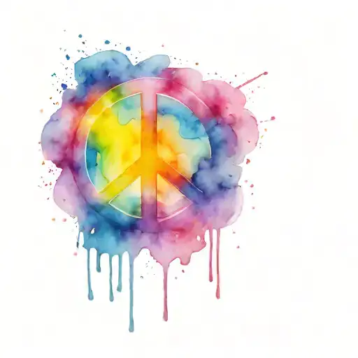 Colorful peace sign  tattoo design idea