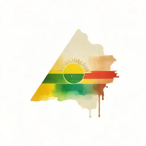 long rectangle with ecuadorian flag in it and rainbow flag and the learn symbol  tattoo design idea