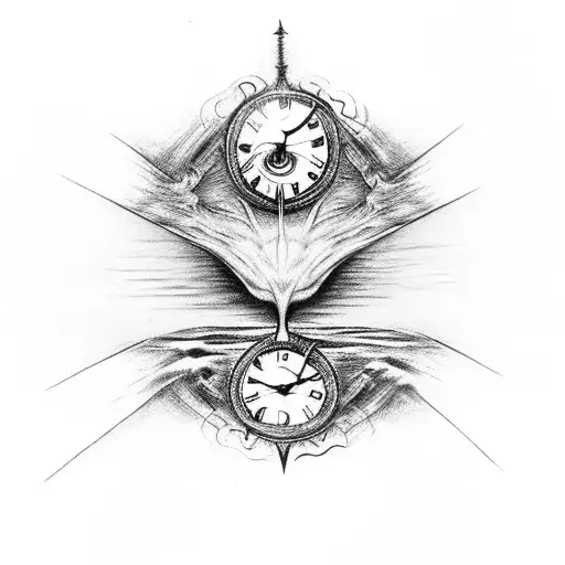 edvard munch scream, salvador dali  clock and Vincent van Gogh star night tattoo design idea