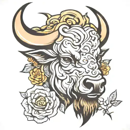 buffalo tattoo design idea