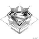 Superman logo backwards tattoo design idea