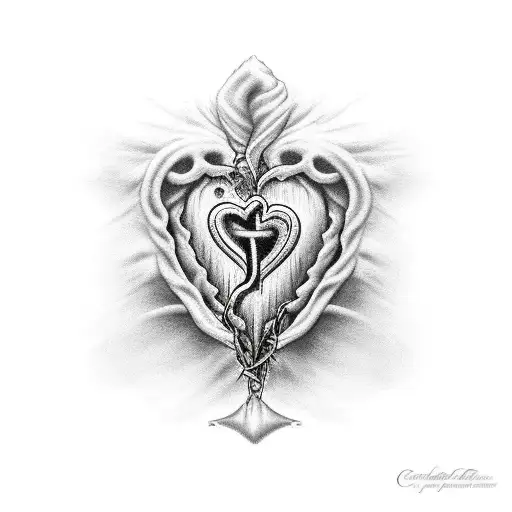 corazon con cicatrices tattoo design idea