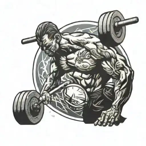 crossfit athlete lifting weights tattoo design idea