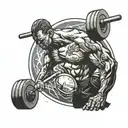crossfit athlete lifting weights tattoo design idea