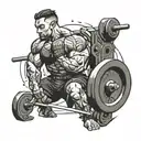 crossfit athlete lifting weights tattoo design idea