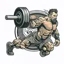 crossfit athlete lifting weights tattoo design idea