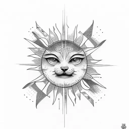 sun shining after the rain tattoo design idea