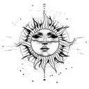 sun shining after the rain tattoo design idea