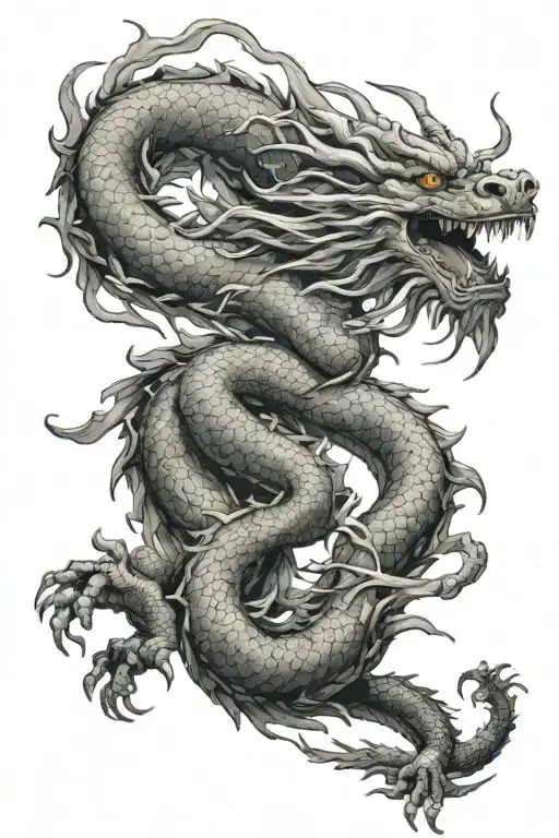 JAPANESe dragon. TSUKUYOMi the god of the moon tattoo design idea