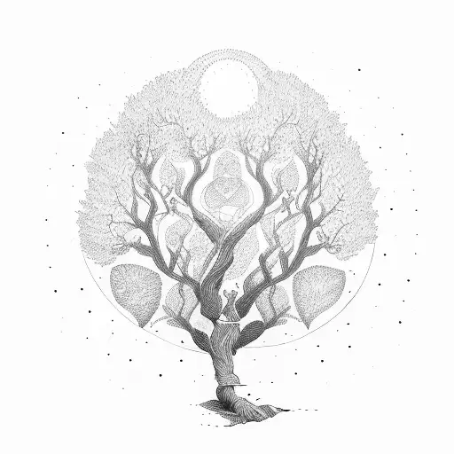 willowing tree in the darkness tattoo design idea