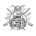 may we never give in to the battle within, include awareness ribbon tattoo design idea