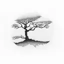 willowing tree in the darkness tattoo design idea
