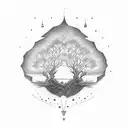 willowing tree in the darkness tattoo design idea