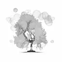 willowing tree in the darkness tattoo design idea