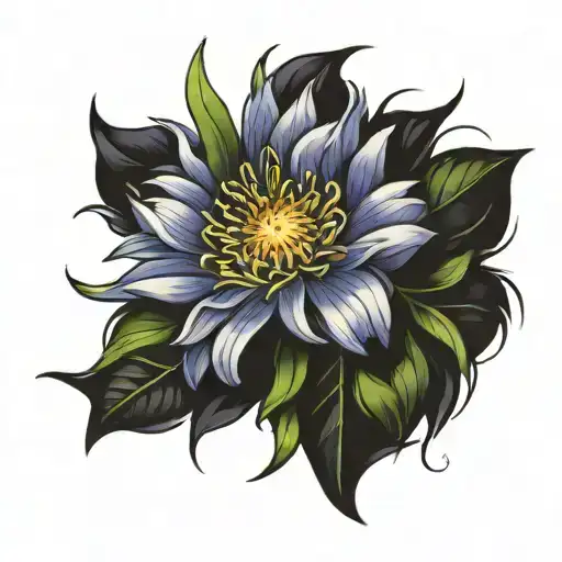 aster flower tattoo design idea