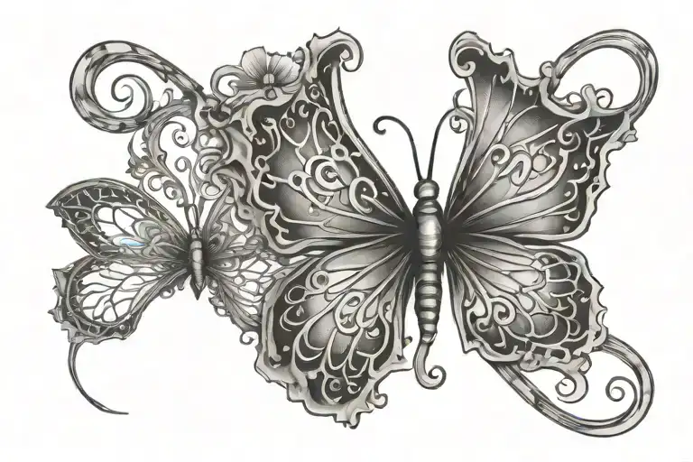 Infinity herz Schmetterling ekg line tattoo design idea