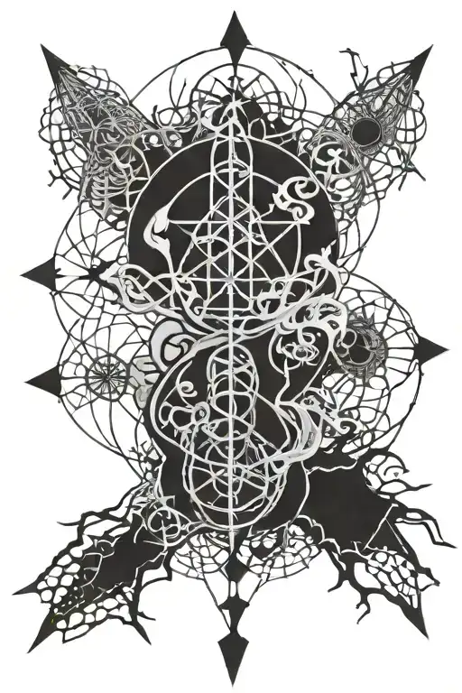 norse web of wyrd and nine realms  tattoo design idea