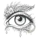 An eye symbolizing death and the afterlife tattoo design idea