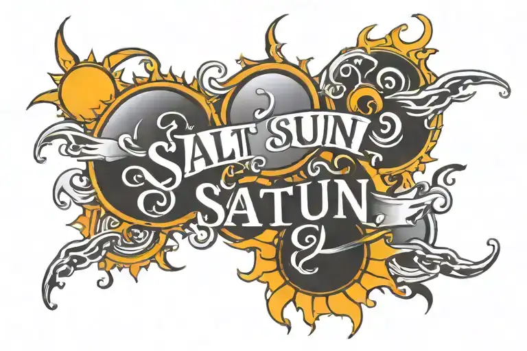 Text saying Salt Sun Movement Family  tattoo design idea