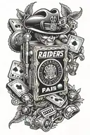 las vegas raiders casino style slot machine    tattoo design idea