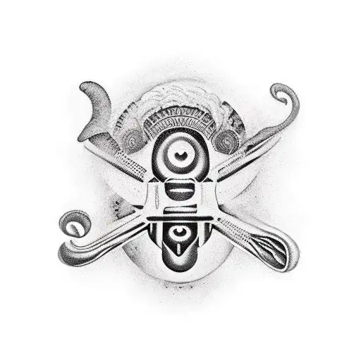 ethnique voyage musique tattoo design idea