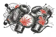 muay thai boxing gloves tattoo design idea