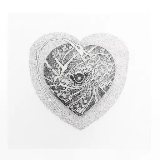 Kintsugi heart tattoo design idea