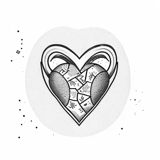 heart Kintsugi tattoo design idea