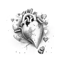 heart Kintsugi tattoo design idea