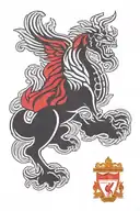 Liverpool fc emblem and Crystal Palace fc emblem merged tattoo design idea