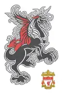 Liverpool fc emblem and Crystal Palace fc emblem merged tattoo design idea
