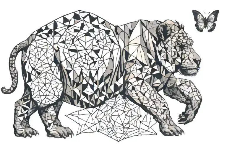 monkey holding a butterfly while riding a hippo  tattoo design idea