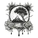 Well, the rain exploded with a mighty crash As we fell into the sun And the first one said to the second one there "I ho tattoo design idea