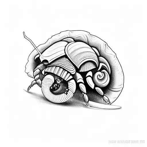 hermit crab tattoo design idea