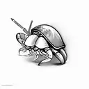 hermit crab tattoo design idea