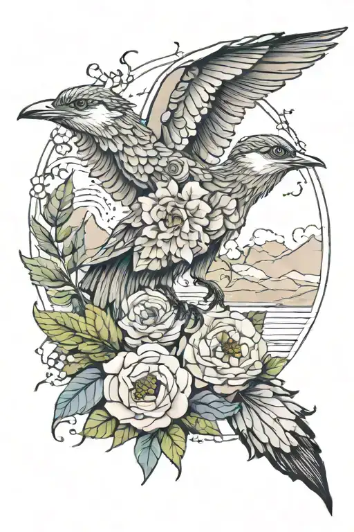 lake district masculine nature tattoo design idea