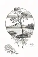 lake district nature tattoo design idea