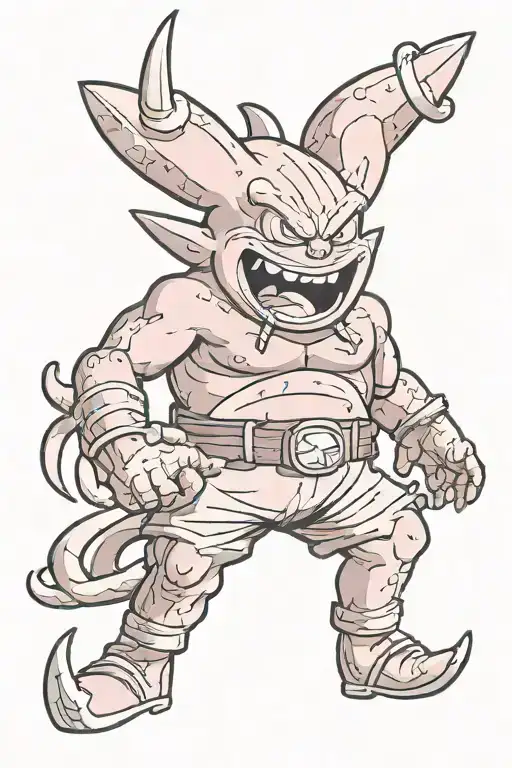 kid buu patrick star tattoo design idea