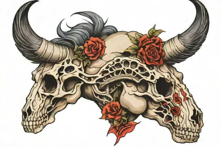Horse skull tattoo design idea