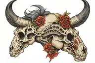 Horse skull tattoo design idea