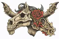 Horse skull tattoo design idea