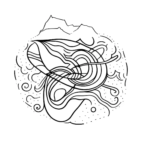 An abstract representation of ADHD energy in nature tattoo design idea