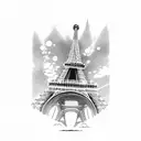 torre eiffel tattoo design idea