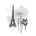 torre eiffel tattoo design idea