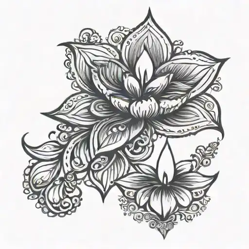 diya tattoo design idea