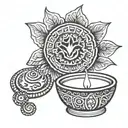 diya tattoo design idea