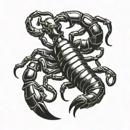 scorpion and vanilla stick figure tattoo design idea